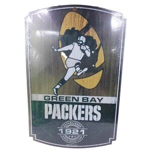 Vintage NFL Green Bay Packers Established 1921 Wood Sign Wincraft 11x17 New